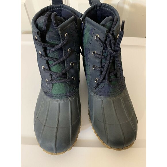 Isaac Mizrahi Live! Plaid Waterproof Boots‎ Zip Navy - 6 M - Picture 3 of 10